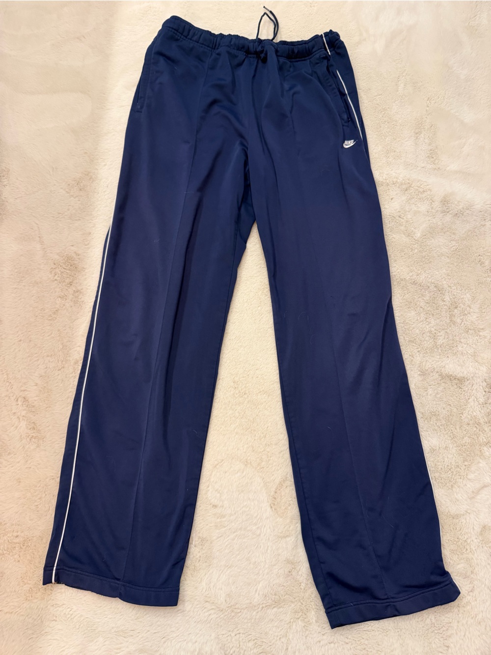Nike Navy Sweatpants with White Side Stripe